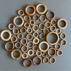 51 Wood Rings for Display or Crafts
